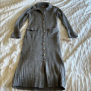 Nanette Lepore Ribbed Knit Button-Down Dress